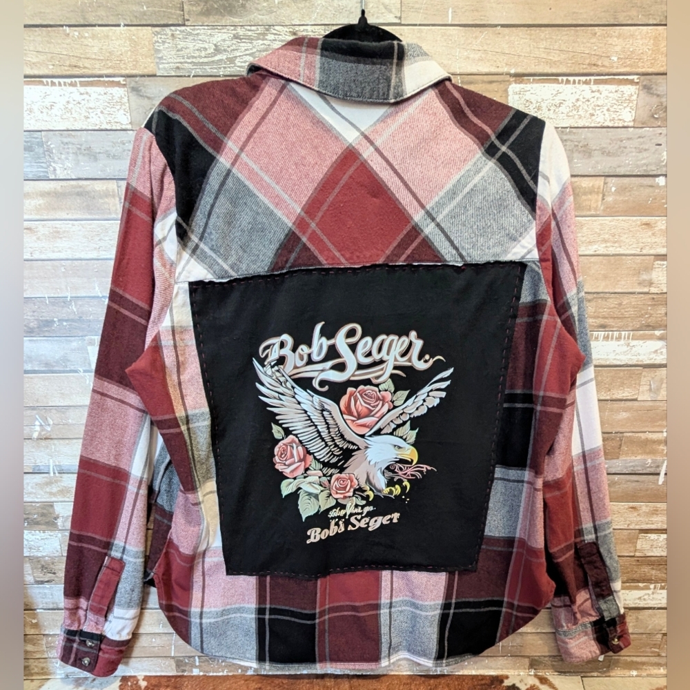 Bob Seger Upcycled Handcrafted Flannel Shirt